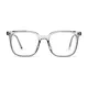 Square Transparent Gray Eyeglasses