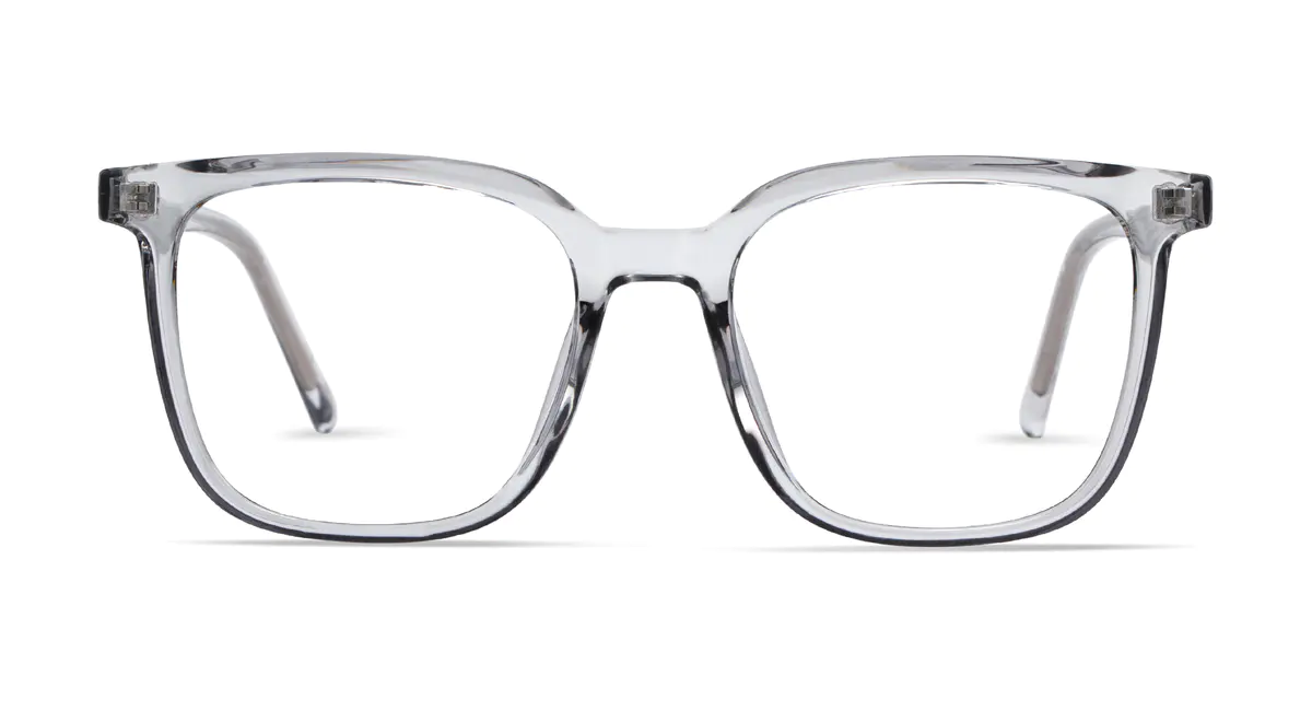 Square Transparent Gray Eyeglasses