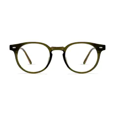 Round Transparent Green Eyeglasses