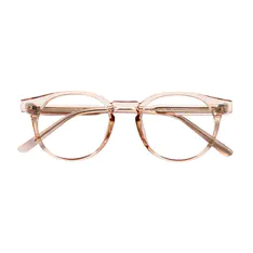 Round Transparent Orange Eyeglasses
