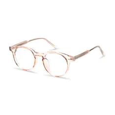 Round Transparent Orange Eyeglasses