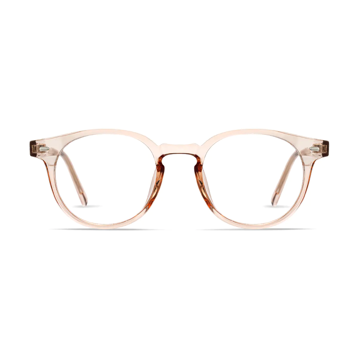 Round Transparent Orange Eyeglasses