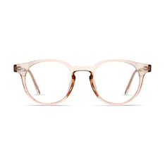 Round Transparent Orange Eyeglasses