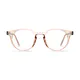 Round Transparent Orange Eyeglasses