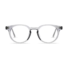 Round Transparent Gray Eyeglasses