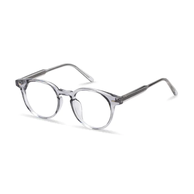  Round Transparent Gray Eyeglasses
