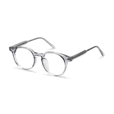 Round Transparent Gray Eyeglasses