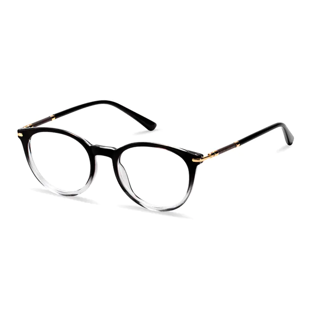 Round Gradient Black Eyeglasses