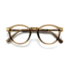 Round Transparent Brown Eyeglasses