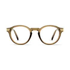 Round Transparent Brown Eyeglasses