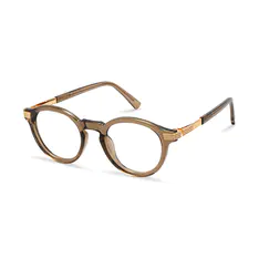 Round Transparent Brown Eyeglasses