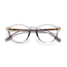 Round Transparent Gray Eyeglasses