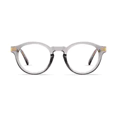 Round Transparent Gray Eyeglasses