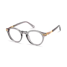 Round Transparent Gray Eyeglasses