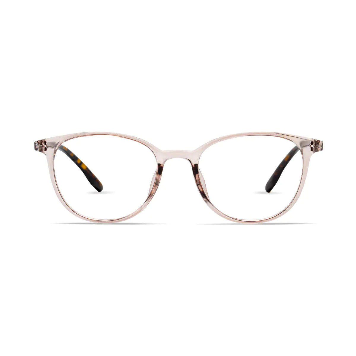 Round Transparent Brown Eyeglasses