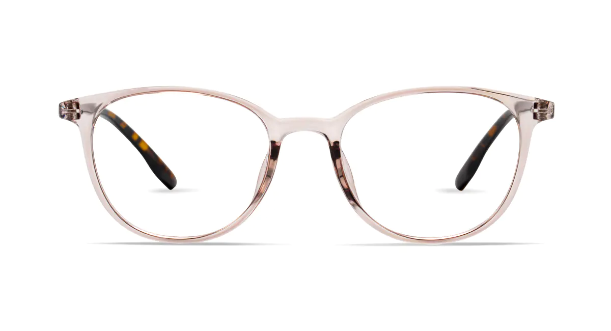 Round Transparent Brown Eyeglasses
