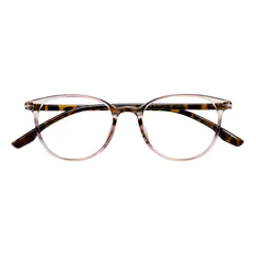 Round Transparent Brown Eyeglasses