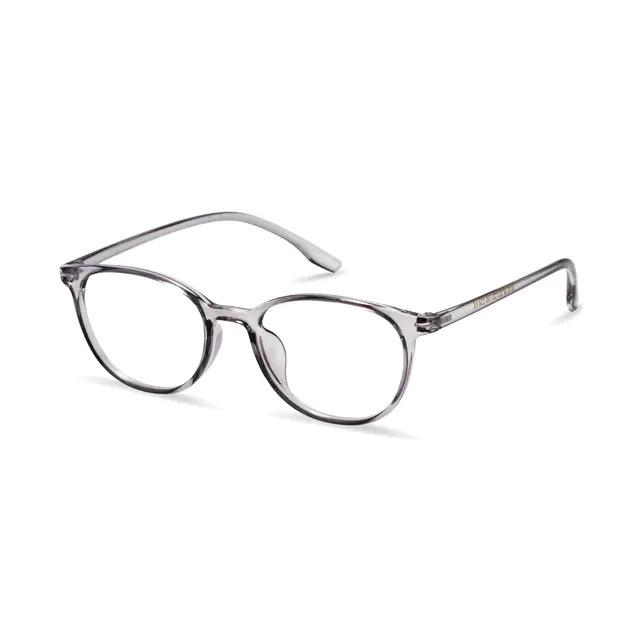 Round Transparent Gray Eyeglasses