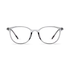 Round Transparent Gray Eyeglasses