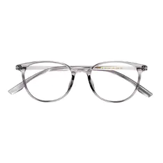 Round Transparent Gray Eyeglasses