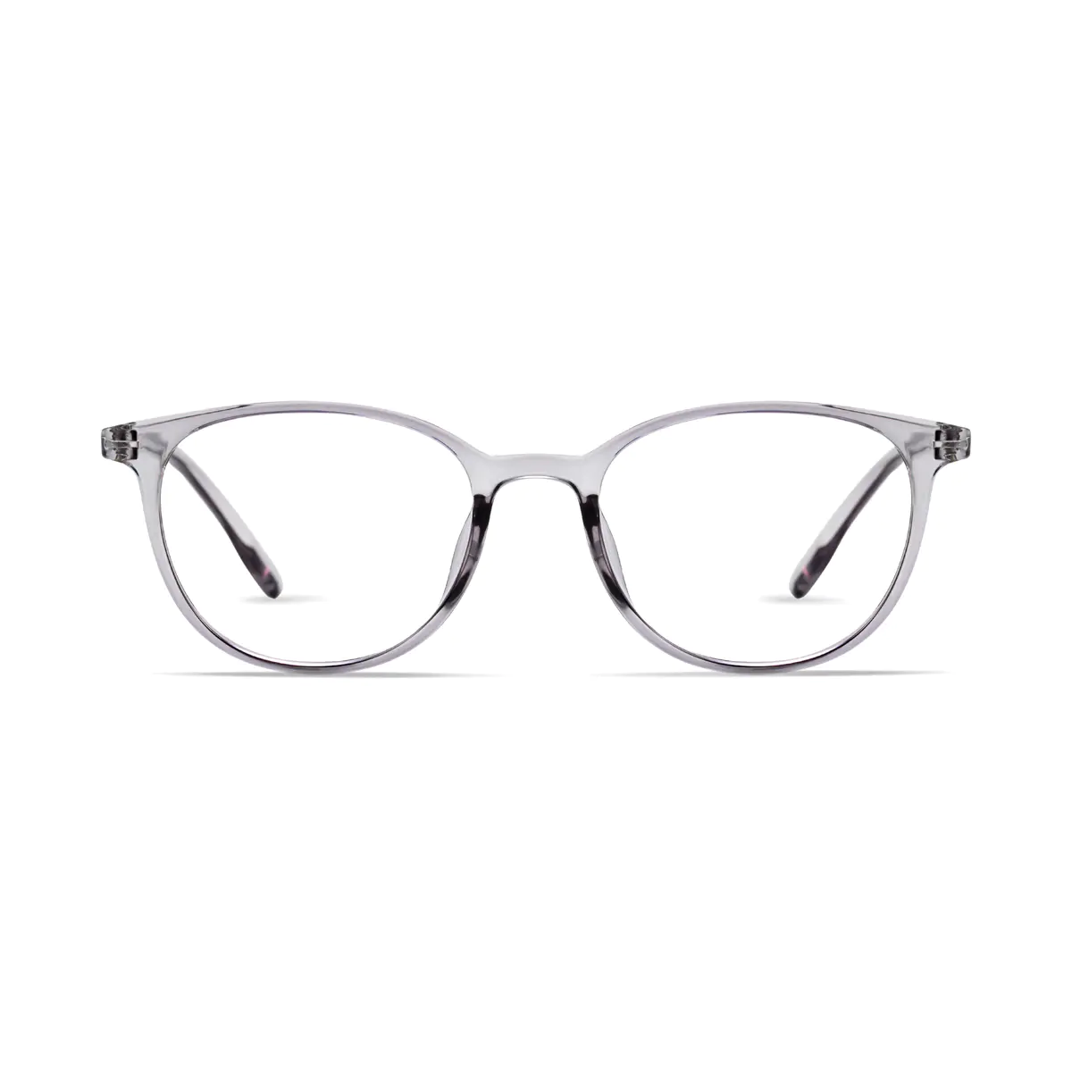 Round Transparent Gray Eyeglasses
