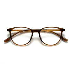 Round Transparent Brown Eyeglasses
