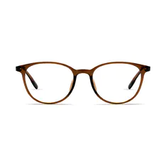Round Transparent Brown Eyeglasses