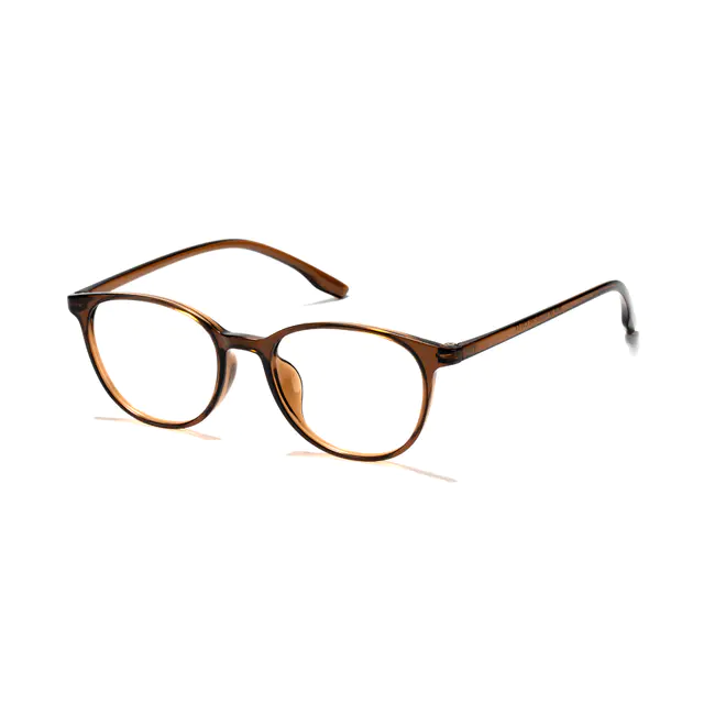 Round Transparent Brown Eyeglasses