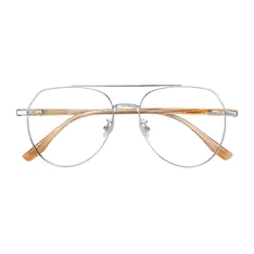 Aviator Silver/Brown Eyeglasses