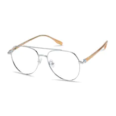 Aviator Silver/Brown Eyeglasses