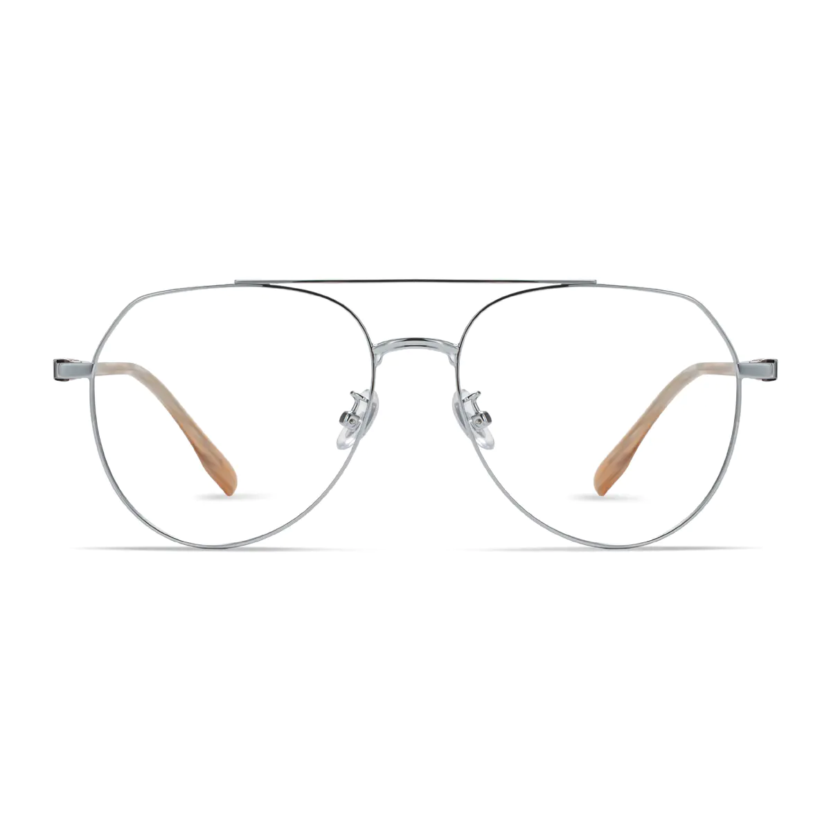 Aviator Silver/Brown Eyeglasses