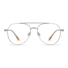 Aviator Silver/Brown Eyeglasses
