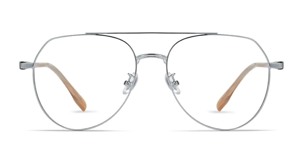 Aviator Silver/Brown Eyeglasses