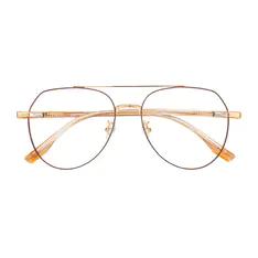 Aviator Rose Gold/Brown Eyeglasses