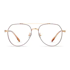 Aviator Rose Gold/Brown Eyeglasses