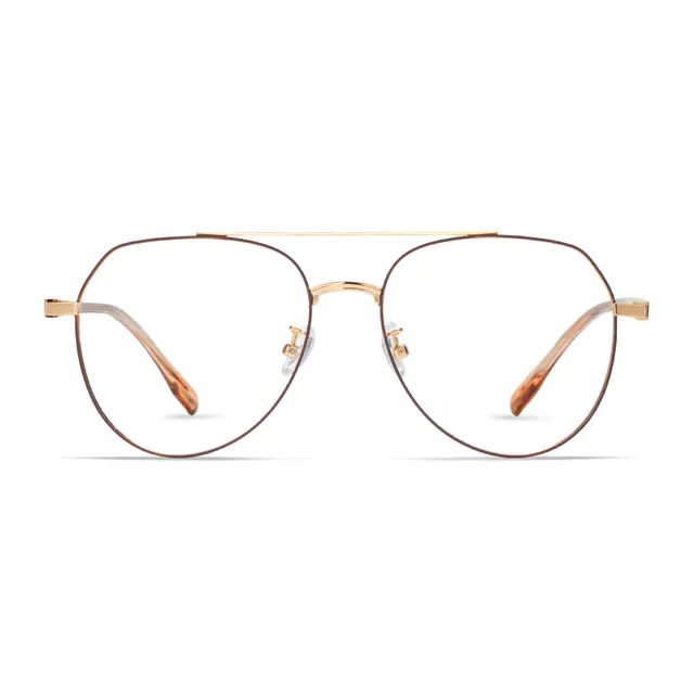 Aviator Rose Gold/Brown Eyeglasses