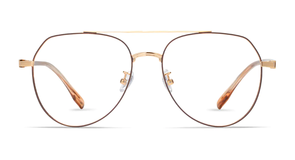 Aviator Rose Gold/Brown Eyeglasses
