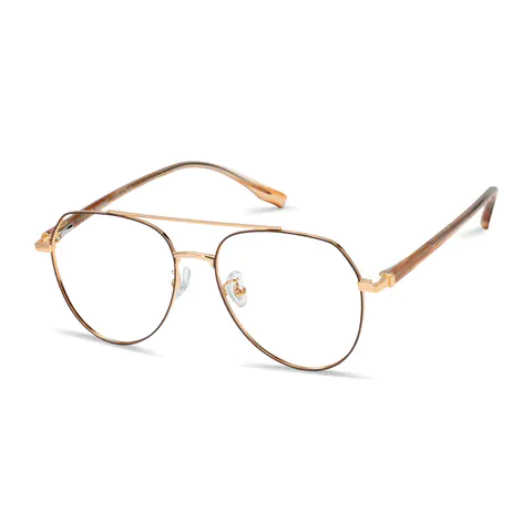Aviator Rose Gold/Brown Eyeglasses