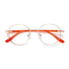 Round Rose Gold/Orange Eyeglasses