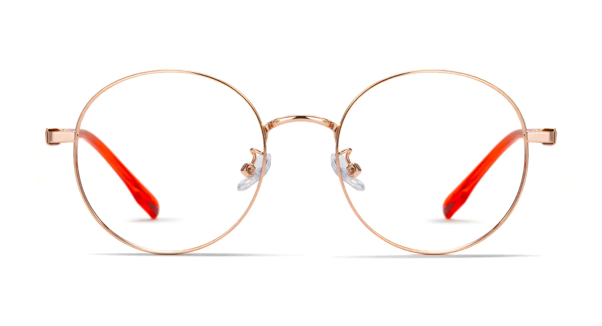 Round Rose Gold/Orange Eyeglasses