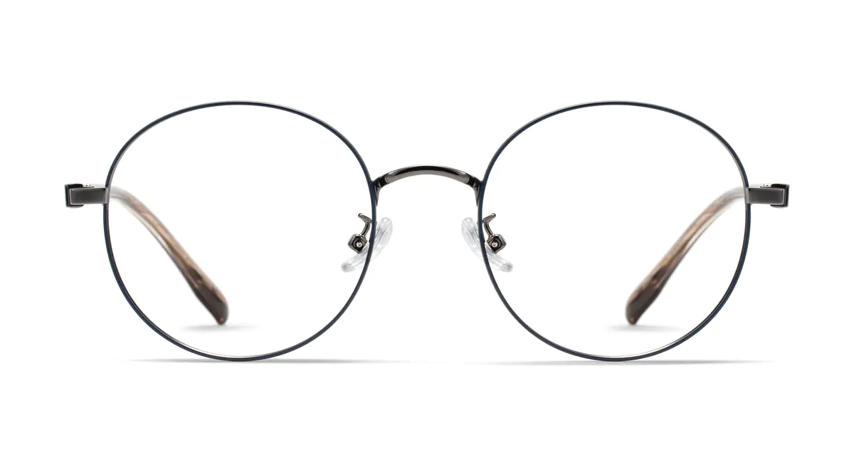 Round Blue/Brown Eyeglasses