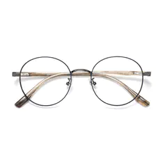 Round Blue/Brown Eyeglasses