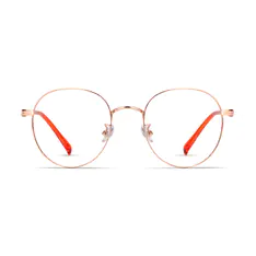 Round Rose Gold/Orange Eyeglasses