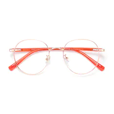 Round Rose Gold/Orange Eyeglasses