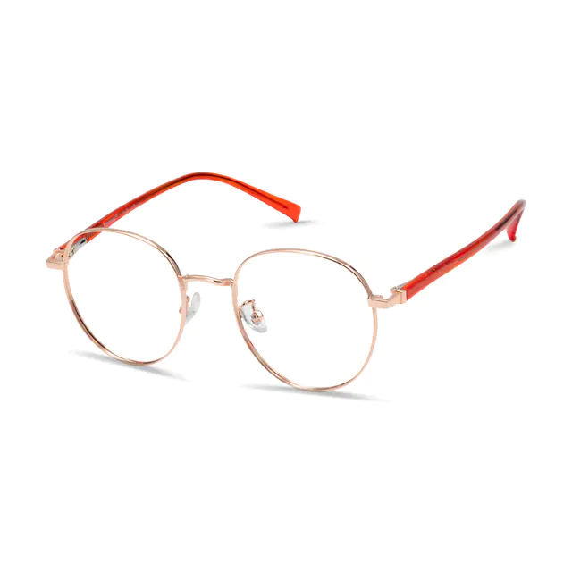 Round Rose Gold/Orange Eyeglasses