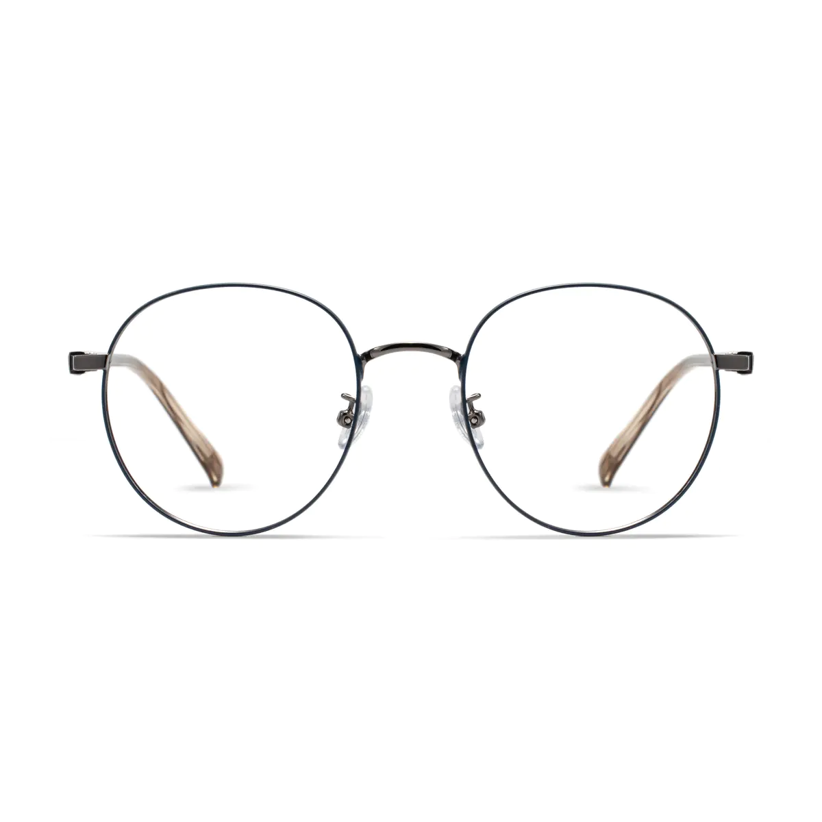 Round Blue/Brown Eyeglasses