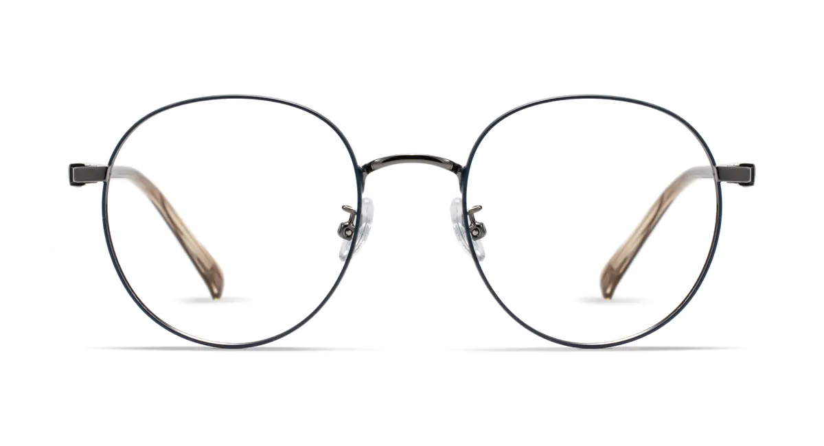 Round Blue/Brown Eyeglasses
