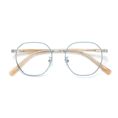 Square Blue/Wood Eyeglasses