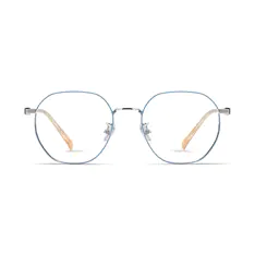 Square Blue/Wood Eyeglasses