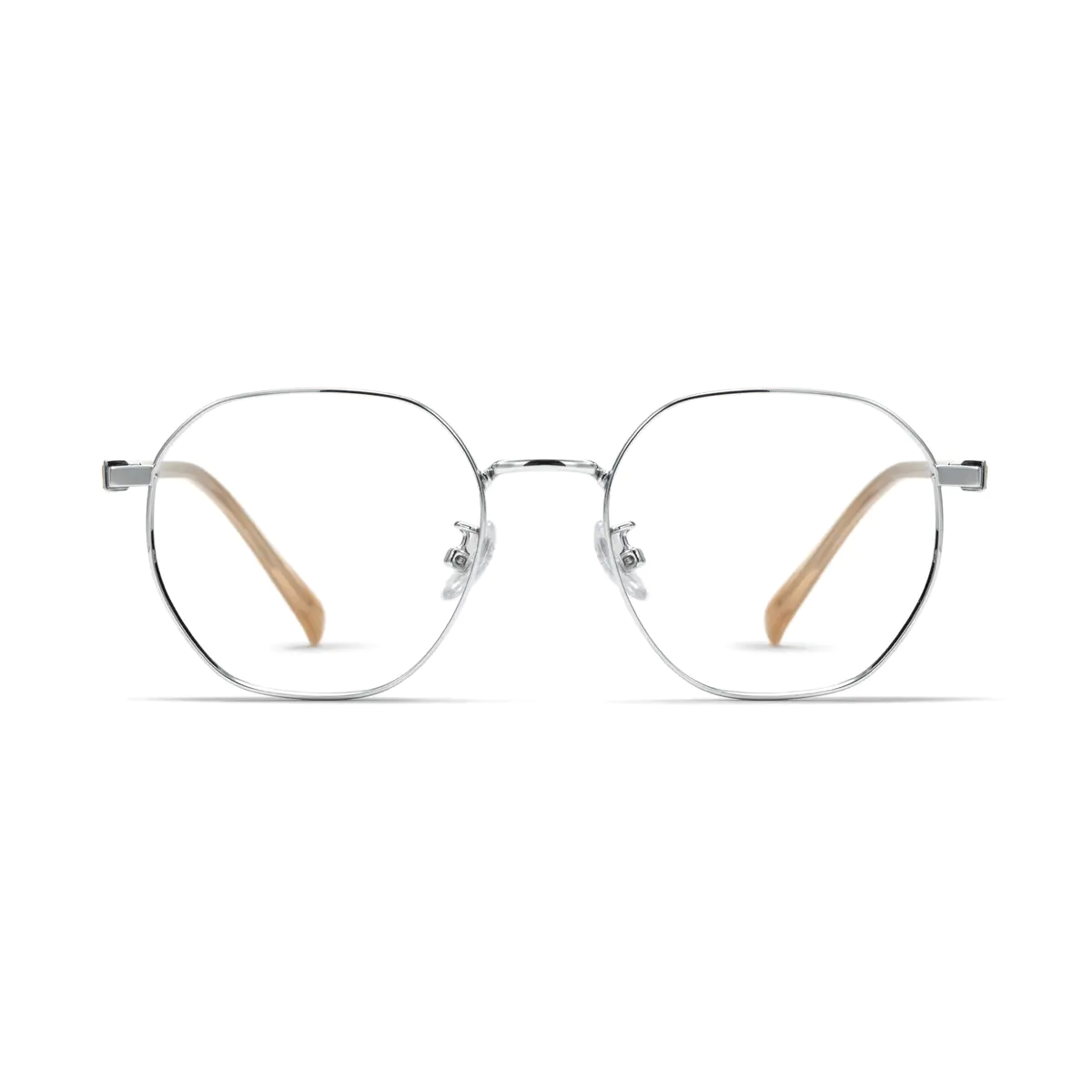 Square Silver/Wood Eyeglasses